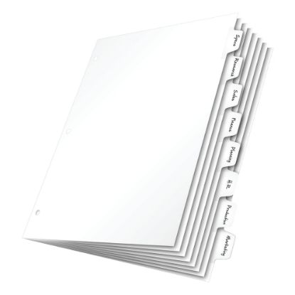 Picture of Cardinal Write N Erase Tab Dividers, 8-Tab, White