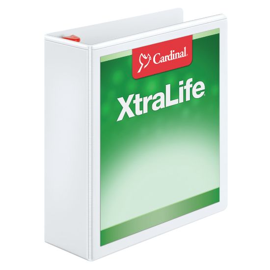 Picture of Cardinal XtraLife Locking Slant-D Ring 3-Ring Binder, 3in D-Rings, White