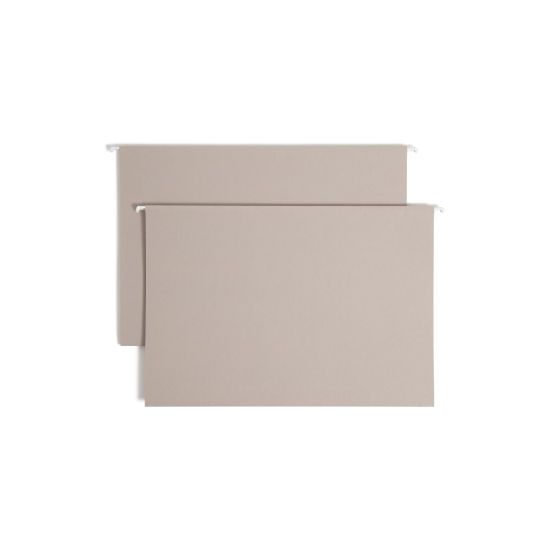 Picture of Smead TUFF Hanging Box Bottom Folder with Easy Slide? Tab, 2in Expansion, Legal Size, Steel Gray, Box of 18