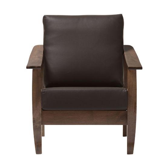 Picture of Baxton Studio Anton Lounge Chair, Dark Brown/Dark Walnut