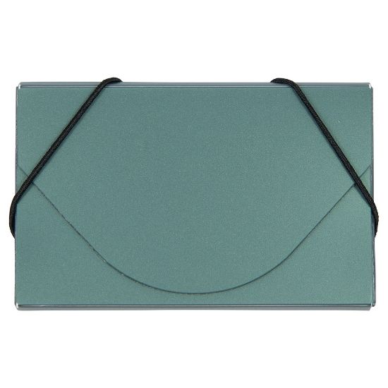 Picture of JAM Paper Business Card Case With Elastic Closure, Green Metallic