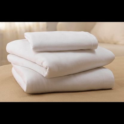 Picture of Soft-Fit Knitted Sheet Sets, Twin, White, Case Of 6 Sets