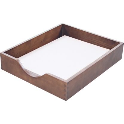 Picture of Carver Walnut Finish Solid Wood Desk Trays, 12 3/5inH x 10 2/5inW x 2 1/2inS, Walnut/Oak