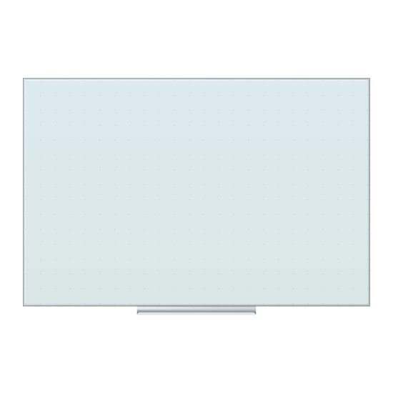 Picture of U Brands Floating Non-Magnetic Ghost Grid Glass Dry-Erase Board, 36in X 24in, White Frosted Surface, Frameless, Actual Size 35in X 23in (2798U00-01)