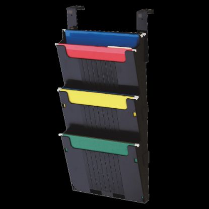 Picture of Deflecto 3-Pocket Partition Pocket System, 25inH x 12-5/8inW x 3-15/16inD, Black