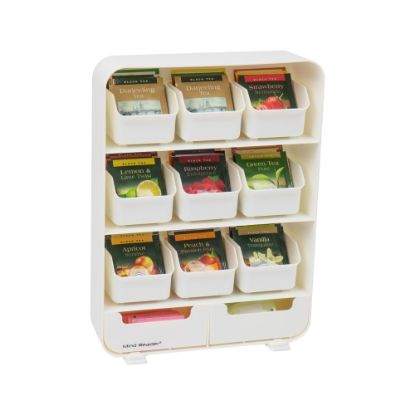 Picture of Mind Reader 11 Removable Drawer Tea Bag Organizer, 13-3/4inH x 3-1/4inW x 10-1/4inL, White