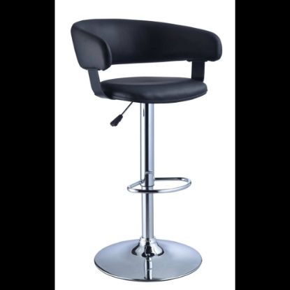 Picture of Powell Barrel Back Adjustable Bar Stool, Black/Chrome