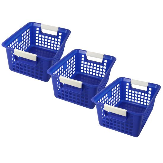 Picture of Romanoff Products Tattle Book Baskets, 12-1/4in x 6in x 9-3/4in, Blue, Pack Of 3 Baskets