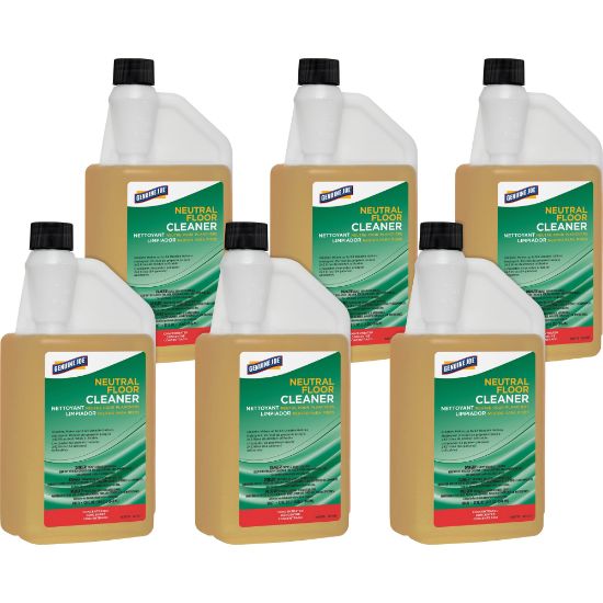 Picture of Genuine Joe Neutral Floor Cleaner - For Multi Surface - Concentrate - 32 fl oz (1 quart) - 6 / Carton - Yellow