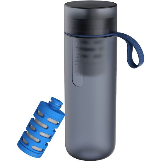 Picture of Philips GoZero Active Water Bottle With Fitness Filter, 20 Oz, Blue