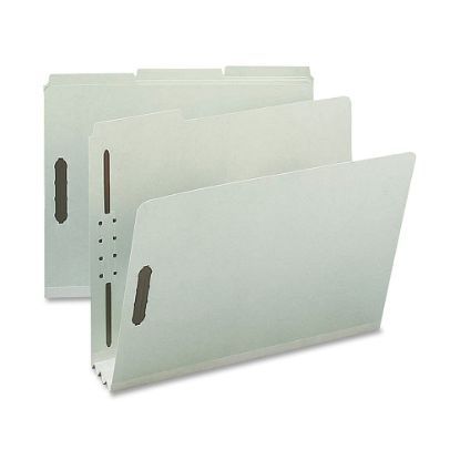 Picture of Nature Saver 1/3-Cut Pressboard Fastener Folders, Letter Size, 3in Expansion, 75% Recycled Gray Green, Box Of 25