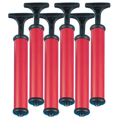 Picture of Champion Sports Hand Air Pumps, 10-1/4inH x 2-3/8inW x 1-3/4inD, Red/Black, Pack Of 6 Pumps