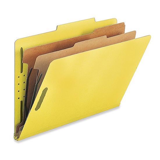 Picture of Nature Saver 2-Divider Classification Folders, Legal Size, Yellow, Box Of 10