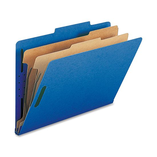 Picture of Nature Saver 2-Divider Classification Folders, Legal Size, Dark Blue, Box Of 10