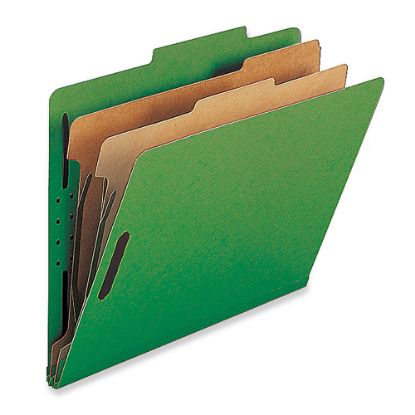 Picture of Nature Saver 2-Divider Classification Folders, Legal Size, Green, Box Of 10