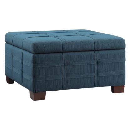 Picture of Office Star Detour Strap Square Storage Ottoman, Azure