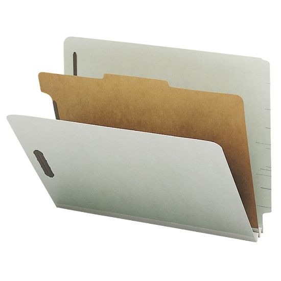 Picture of Nature Saver Classification Folders With Standard Dividers, Letter Size, 100% Recycled, Gray/Green, Box Of 10