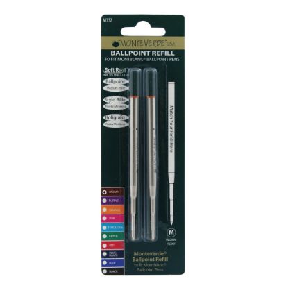 Picture of Monteverde Ballpoint Refills For Montblanc Ballpoint Pens, Medium Point, 0.7 mm, Brown Ink, Pack Of 2