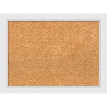 Picture of Amanti Art Cork Bulletin Board, 32in x 24in, Natural, Blanco White Wood Frame