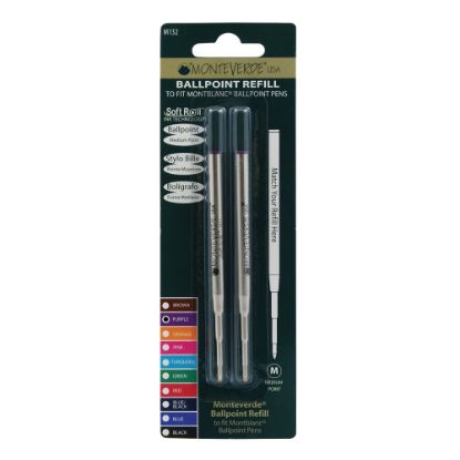 Picture of Monteverde Ballpoint Refills For Montblanc Ballpoint Pens, Medium Point, 0.7 mm, Purple Ink, Pack Of 2