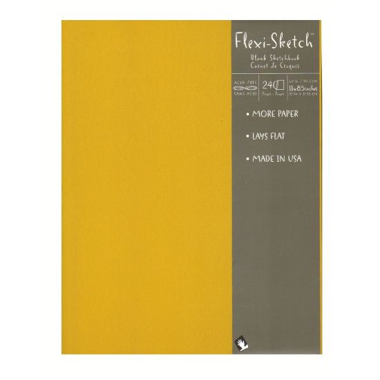 Picture of Global Art Flexi-Sketch Sketchbooks, 11in x 8 1/2in, Portrait, 240 Pages (120 Sheets), Butternut, Pack Of 3