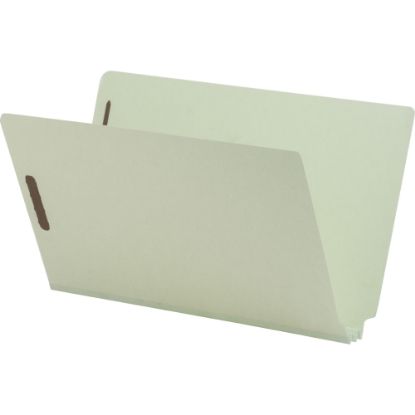 Picture of Nature Saver Legal End Tab File Folder - 8 1/2in x 14in - 2in Expansion - 2in Fastener Capacity for Folder - Pressboard - Gray/Green - 25 / Box