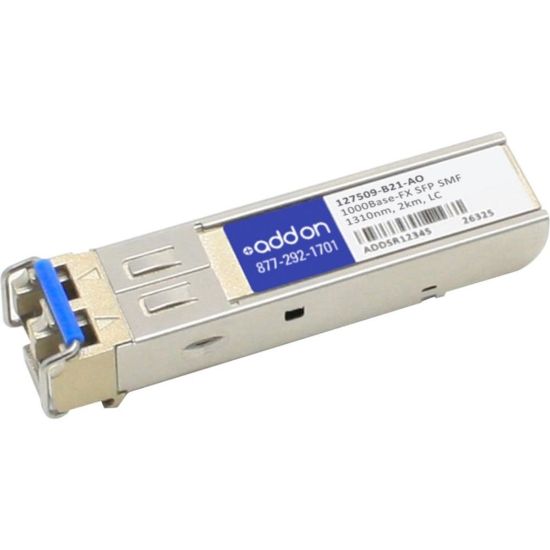 Picture of AddOn HP 127509-B21 Compatible TAA Compliant 1000Base-FX SFP Transceiver (SMF, 1310nm, 2km, LC) - 100% compatible and guaranteed to work