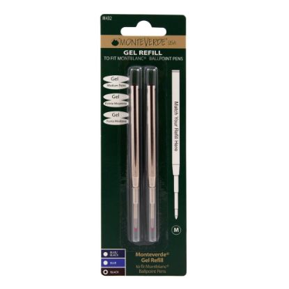 Picture of Monteverde Capless Gel Refills For Montblanc Ballpoint Pens, Medium Point, 0.7 mm, Black, Pack Of 2