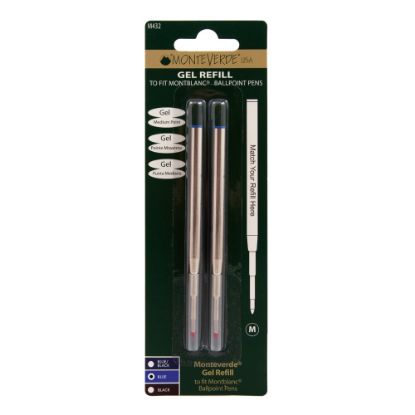 Picture of Monteverde Capless Gel Refills For Montblanc Ballpoint Pens, Medium Point, 0.7 mm, Blue, Pack Of 2