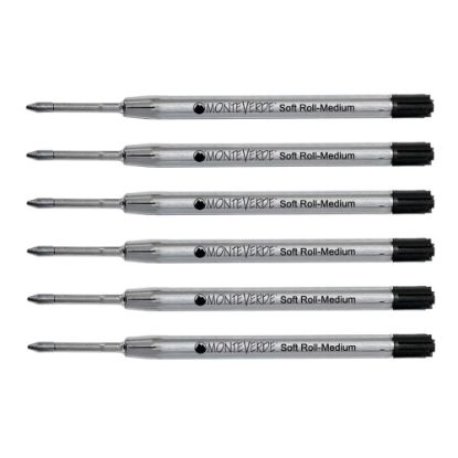 Picture of Monteverde Soft Roll Parker Style Ballpoint Refills, Medium Point, 0.7 mm, Black, Pack Of 6