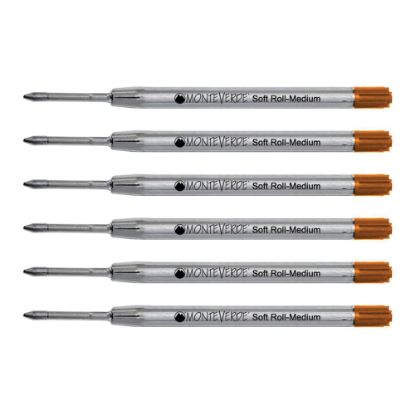 Picture of Monteverde Soft Roll Parker Style Ballpoint Refills, Medium Point, 0.7 mm, Brown, Pack Of 6