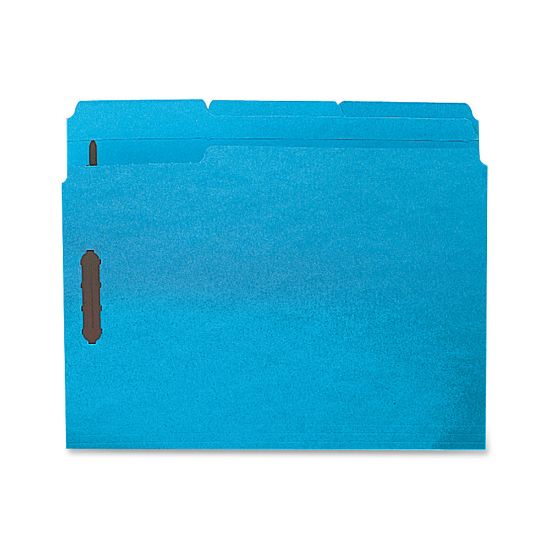 Picture of Sparco Color Fastener Folders With 2-Ply Tabs, Letter Size, Blue, Box Of 50