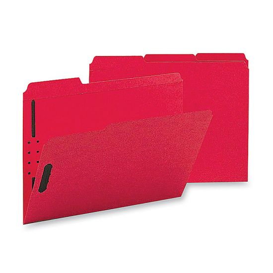 Picture of Sparco Color Fastener Folders With 2-Ply Tabs, Letter Size, Red, Box Of 50