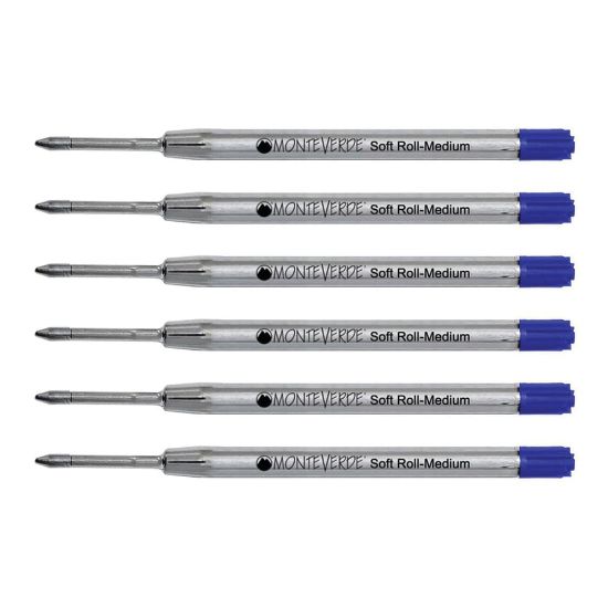 Picture of Monteverde Soft Roll Parker Style Ballpoint Refills, Medium Point, 0.7 mm, Blue, Pack Of 6