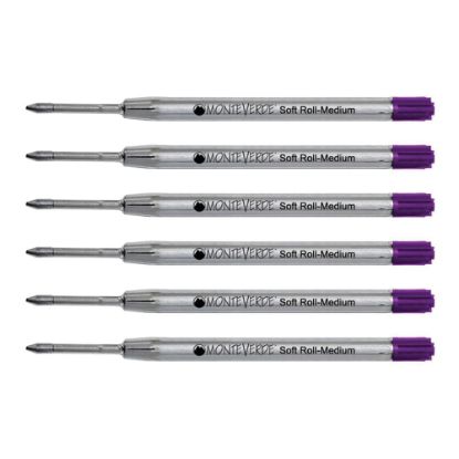 Picture of Monteverde Soft Roll Parker Style Ballpoint Refills, Medium Point, 0.7 mm, Purple, Pack Of 6