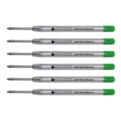 Picture of Monteverde Soft Roll Parker Style Ballpoint Refills, Medium Point, 0.7 mm, Green, Pack Of 6