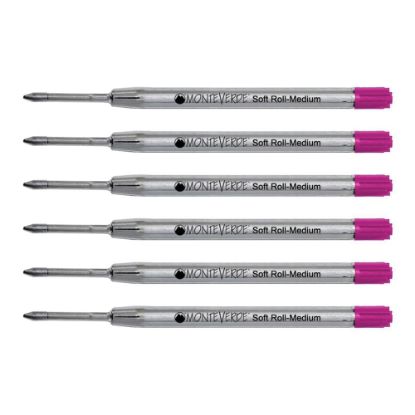 Picture of Monteverde Soft Roll Parker Style Ballpoint Refills, Medium Point, 0.7 mm, Pink, Pack Of 6