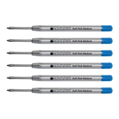 Picture of Monteverde Soft Roll Parker Style Ballpoint Refills, Medium Point, 0.7 mm, Turquoise, Pack Of 6