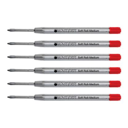 Picture of Monteverde Soft Roll Parker Style Ballpoint Refills, Medium Point, 0.7 mm, Red, Pack Of 6