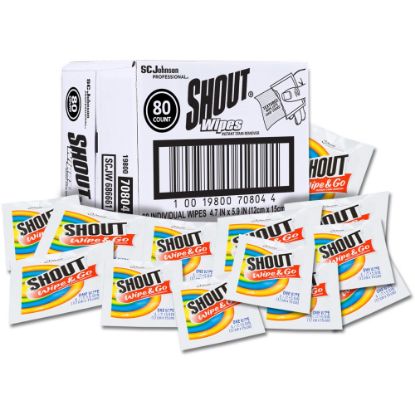 Picture of Shout Wipe & Go Instant Stain Treatment Wipes, Box Of 80