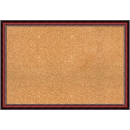 Picture of Amanti Art Non-Magnetic Cork Bulletin Board, 39in x 27in, Natural, Rubino Cherry Scoop Wood Frame