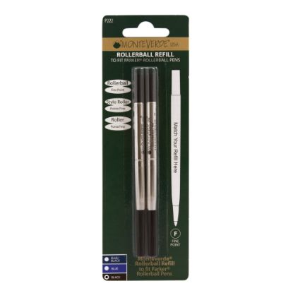 Picture of Monteverde Rollerball Refills For Parker Rollerball Pens, Fine Point, 0.5 mm, Black, Pack Of 2 Refills