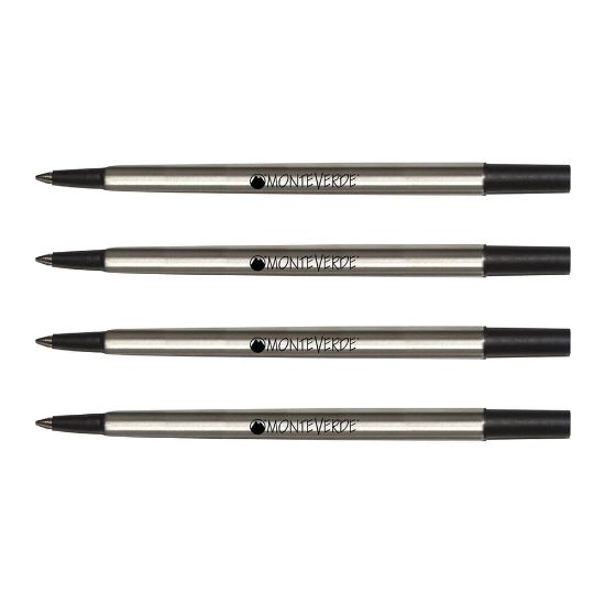 Picture of Monteverde Rollerball Refills For Parker Rollerball Pens, Fine Point, 0.5 mm, Black, Pack Of 4 Refills