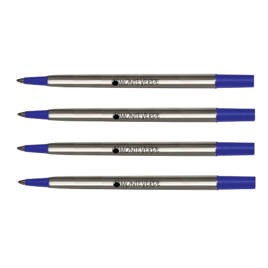 Picture of Monteverde Rollerball Refills For Parker Rollerball Pens, Fine Point, 0.5 mm, Blue, Pack Of 4