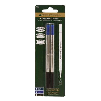 Picture of Monteverde Rollerball Refills For Parker Rollerball Pens, Fine Point, 0.5 mm, Blue, Pack Of 2 Refills