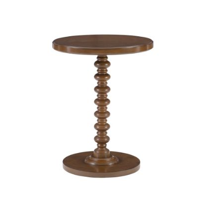 Picture of Powell Jarsky Round Spindle Side Table, 22-1/4inH x 17inW x 17inD, Hazelnut