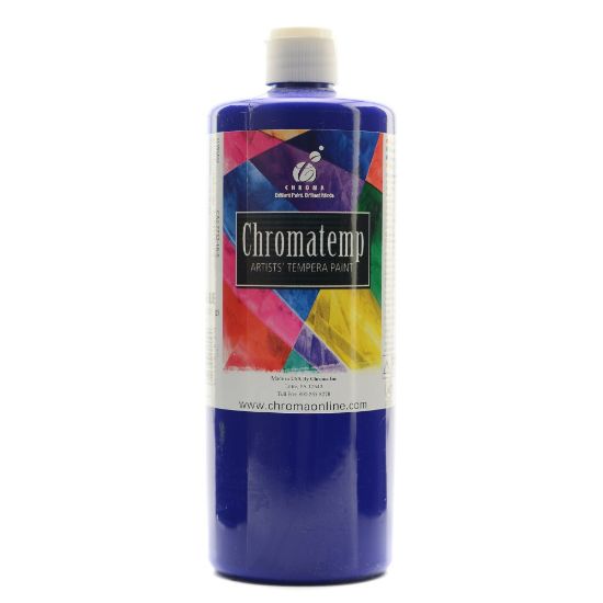 Picture of Chroma ChromaTemp Artists Tempera Paint, 32 Oz, Ultra Blue