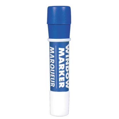 Picture of Amscan Window Markers, Broad Point, Blue Barrel, Blue Ink, Pack Of 4 Markers