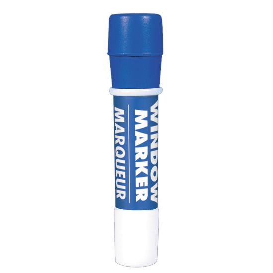 Picture of Amscan Window Markers, Broad Point, Blue Barrel, Blue Ink, Pack Of 4 Markers