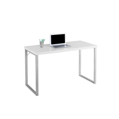 Picture of Monarch Specialties Contemporary 48inW Computer Desk, White/Silver